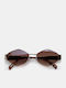 Luigi Ochelari De Soare Unisex Cu Ramă Metalică Auriu Și Lentile Maro 4863814