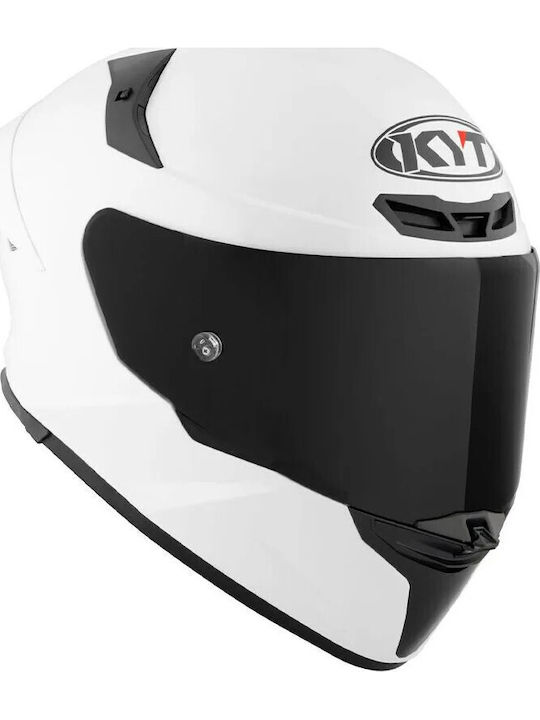 KYT TT-Revo Plain Бяла Каска За Мотор Full Face ECE 22.06