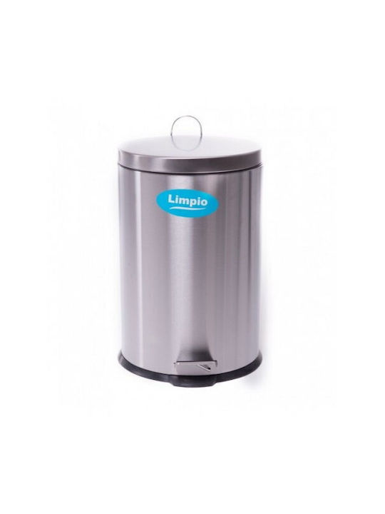 Limpio Limpio Mülleimer aus Inox mit Pedal Silber
