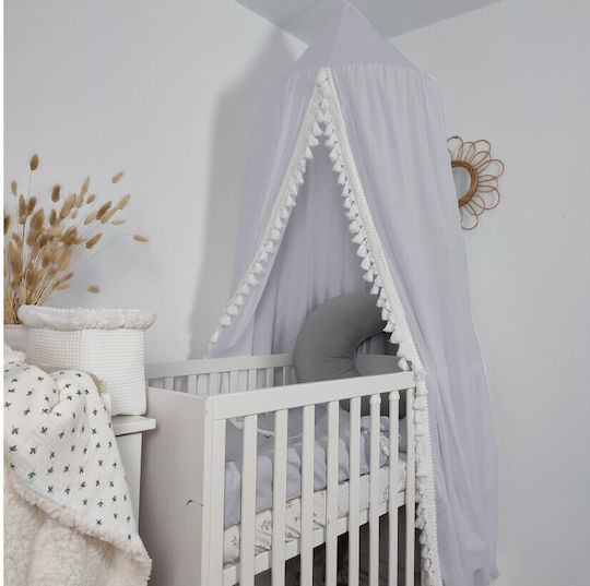 Koell Baby Mosquito Net for Crib Cotton Gray