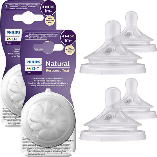 Philips Natural Response SCY963/02 Θηλές από Σιλικόνη Μέτριας Ροής για 1+ μηνών 2τμχ