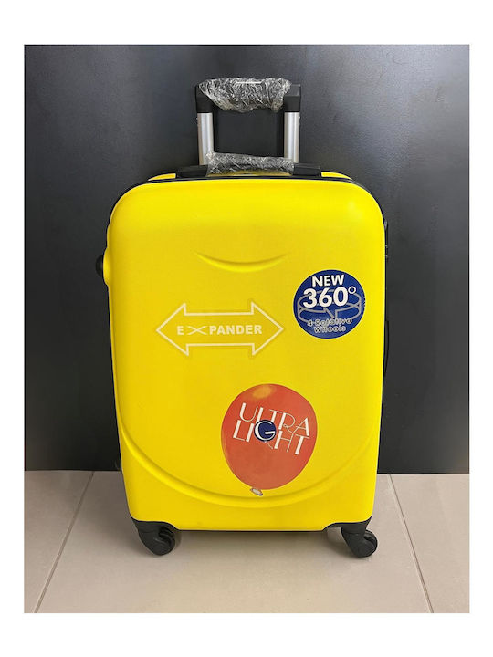 Medium Hard Yellow Suitcase With 4 Wheels Height 64cm