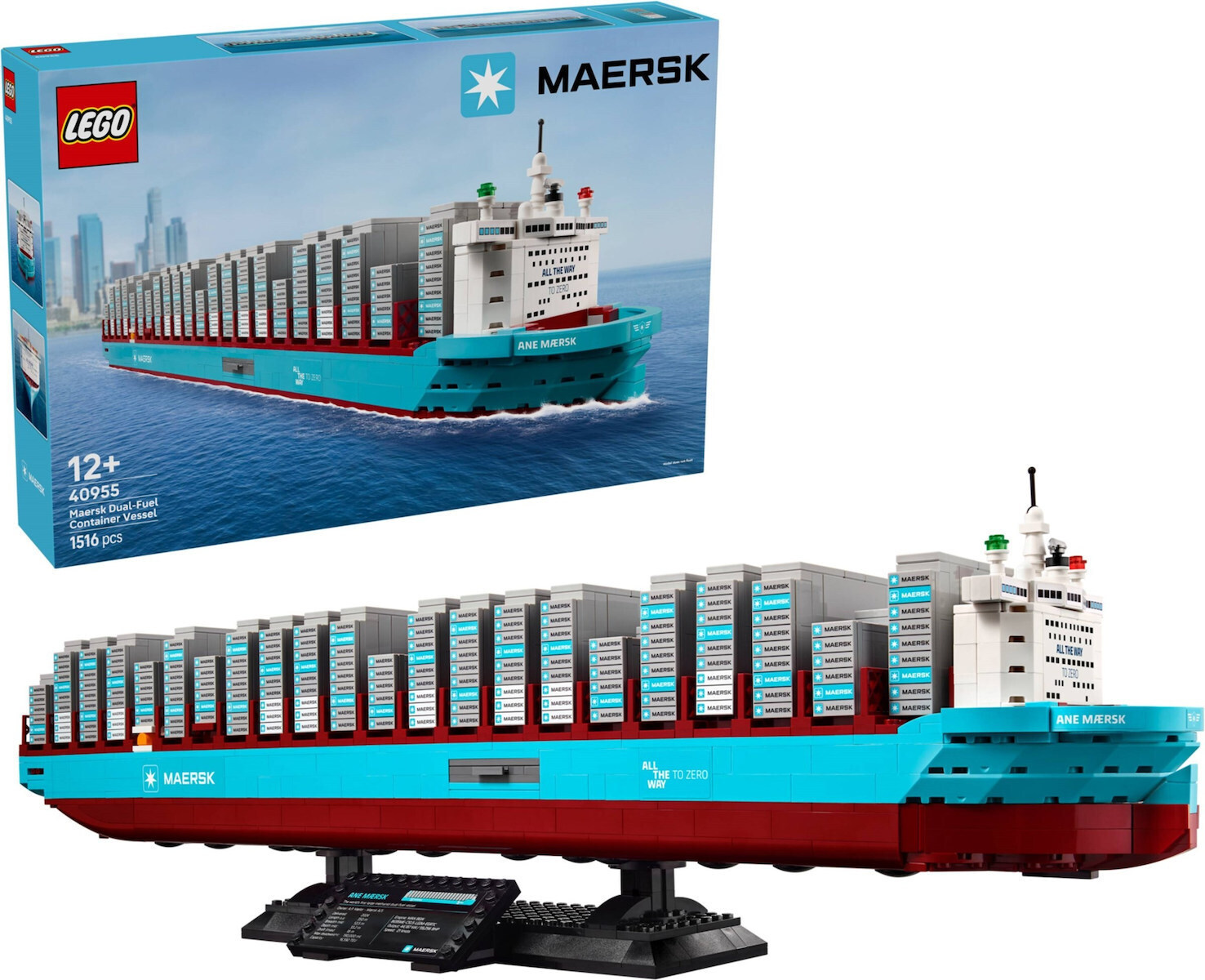 No272ミニカー1/50箱ありMAERSK LIEN track LEGO Exclusive Maersk Dual-Fuel Container Vessel Pentru 13+ Ani
