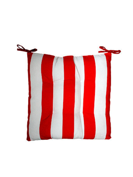 Raki Μαξιλάρι Καρέκλας Κήπου White And Red 45x45εκ.