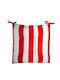 Raki Μαξιλάρι Καρέκλας Κήπου White And Red 45x45εκ.