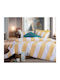 Nef-Nef Homeware Casual Bed Sheets Set King Size With Rubber Hugger 200x270cm Yellow 4 Pieces