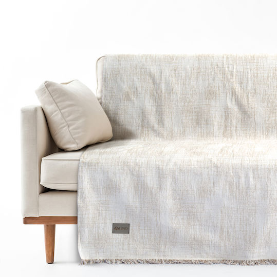 Lino Home Ριχτάρι Διθέσιου Καναπέ Ζακάρ 180x250εκ. Μπεζ