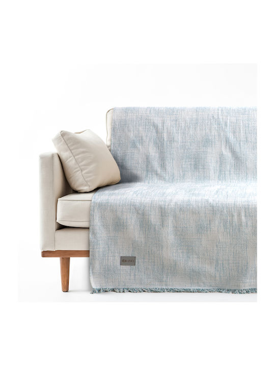 Lino Home Sesselüberwurf Jacquard 180x180cm Estate Petrol Blau