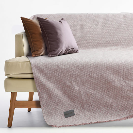 Lino Home Покривка за Двуместен Диван 180x250 см Розова