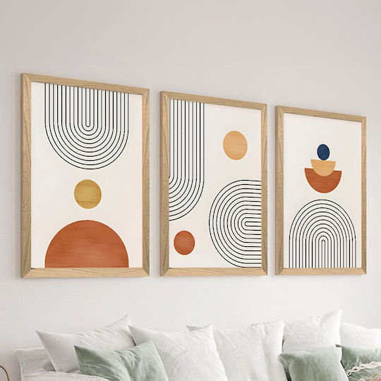 Pakketo Threefold Wooden Painting 33x48cm