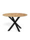 Norsica 780 Round Extendable Dining Room Table with Black Ceramic Surface 76x76cm