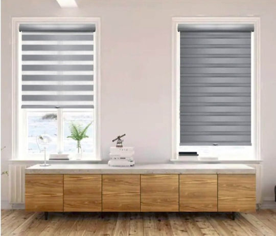 MRShome Roller Blinds Partial Blackout Double Gray W140xH230cm DRD-GR140230
