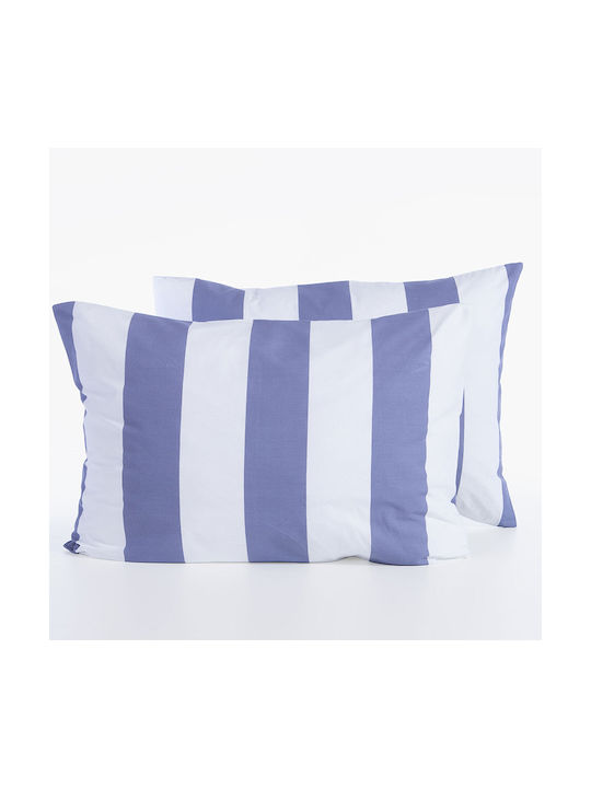 Nef-Nef Homeware Bamb.casual Vertia Μαξιλαροθήκη με Φάσα Denim 52x72εκ.