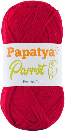 Kamgarn Papatya Parrot Strickgarn Col3225 Intensives Rotes Acrilyc 50gr 133mtr