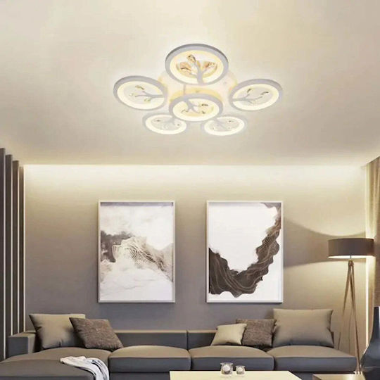 Alista Home Deckenleuchte montieren Weiß mit integrierter LED und Kristallen und Fernbedienung