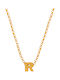 Abadianakis Necklace Monogram R From Gold Plated Silver