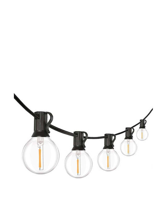 123led Επεκτεινόμενη Στεγανή Γιρλάντα Φωτισμού LED 30m Θερμό Λευκό