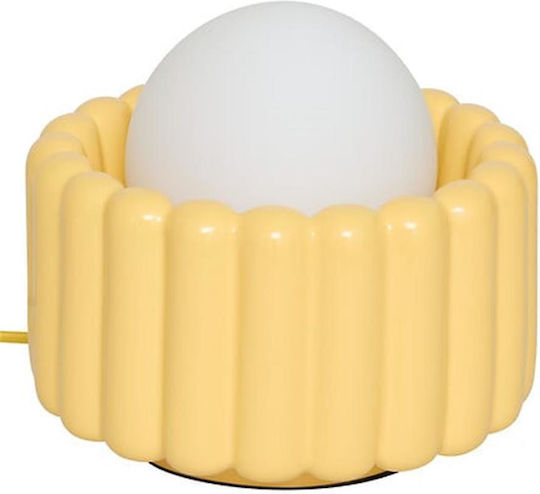 Stoneware Round Wall Lamp Yellow 23x20cm Stoneware Round Wall Lamp Yellow 23x20cm