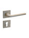 Convex Middle Door Lever With Rosette Single Pair Satin Nickel