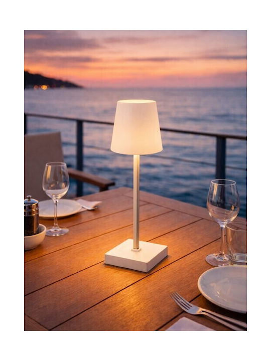 ForHome Πορτατίφ LED με Λευκό Καπέλο και Βάση
