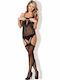 Black Bodystocking L Xl "kiss Me"