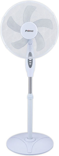 Primo PRSF-80716 Ανεμιστήρας Ορθοστάτης 45W Διαμέτρου 40cm Λευκός
