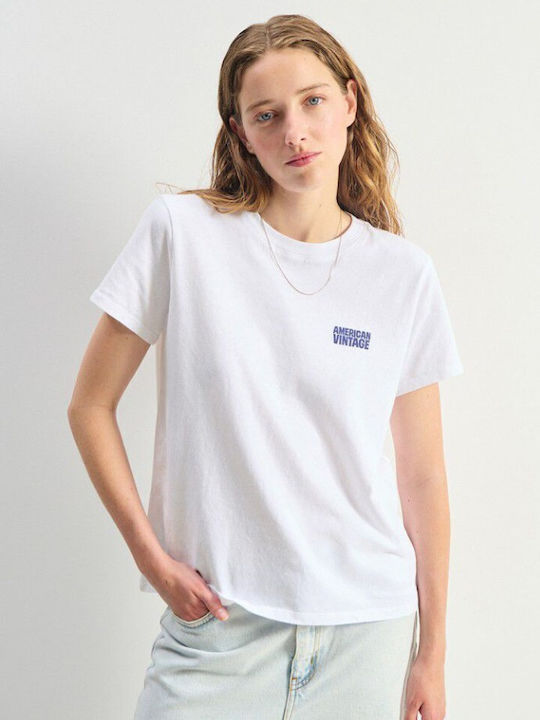 American Vintage Γυναικείο T-shirt Λευκό