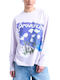 Women's T-shirt Floral Blue-Purple