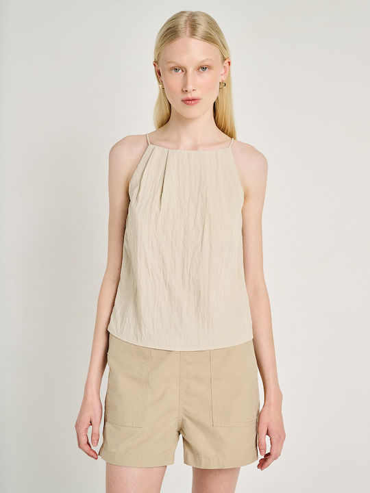 Women's Blouse with Spaghetti Straps Gray 63-413.055.N9947