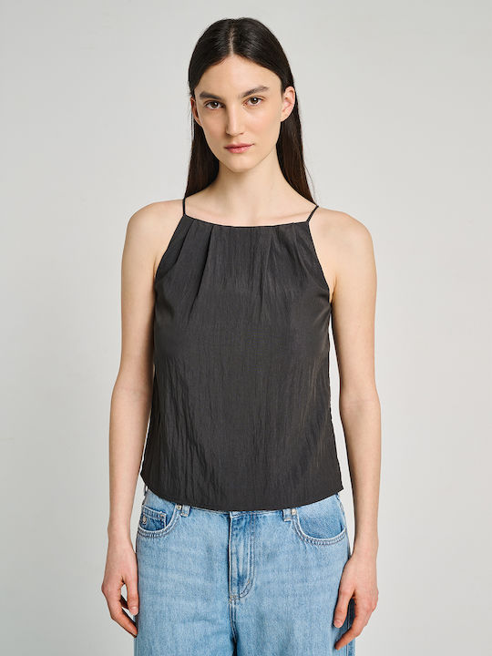 Staff Women's Blouse with Spaghetti Straps Blac...