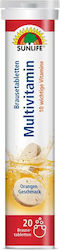 Sunlife 20 Comprimate Efervescente Multivitamine Aromă Portocală 86 G