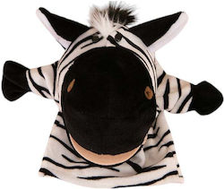 Plush Hand Puppet Animanusa Zebra White Black 25 Cm