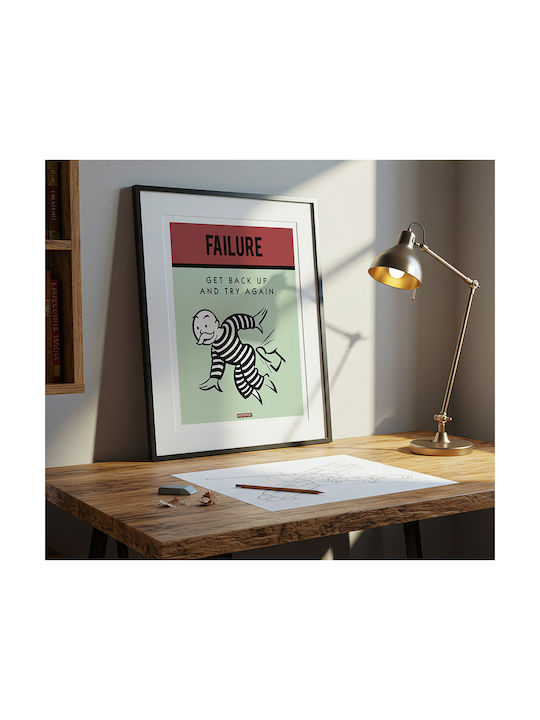 Zitat Poster Failure Monopoly Pq127 30cm x 40cm Schwarzer Hölzener Rahmen