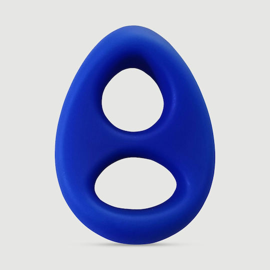 Διπλό Δαχτυλίδι Πέους Εύκαμπτη Σιλικόνη Triangle Liquid Silicone Flexible Cock Ring 45 Mm Μπλε