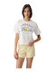 Minerva Summer Women's Cotton Ecru Pyjama Set