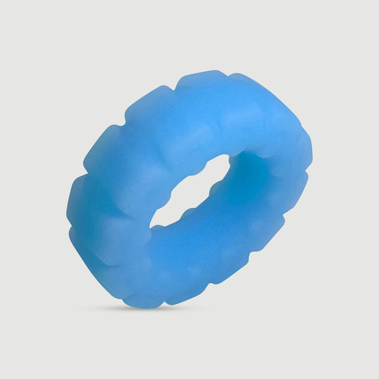 Φωσφοριζέ Δαχτυλίδι Πέους Σιλικόνης Truck Tyre Liquid Silicone Glow In Dark Cock Ring Μπλε