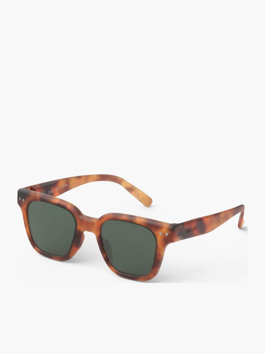 Izipizi Τετράγωνα Παιδικά Γυαλιά Ηλίου με Polarized Φακό Καφέ για 7-11 Ετών