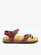 Zomba Leder Flache Damen Sandalen Lila