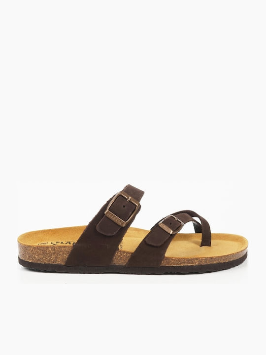 Plakton Leather Women's Anatomic Sandals Brown