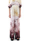 Damen Satinhose mit Gummiband in Loose Passform Gelb