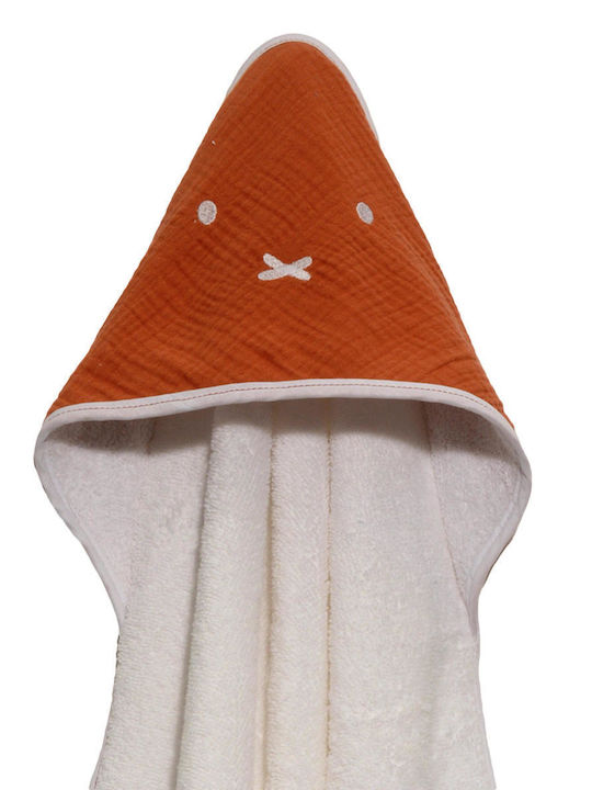 Baby Oliver Baby Hooded Bath Towel White 75x75cm