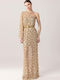 Maxi Evening Dress Gold