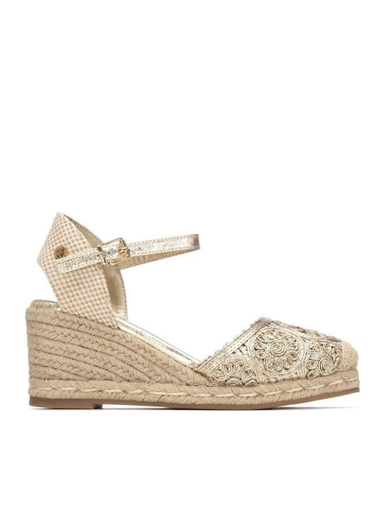 Sommer Damenplattformen im Stil Espadrilles Goldene