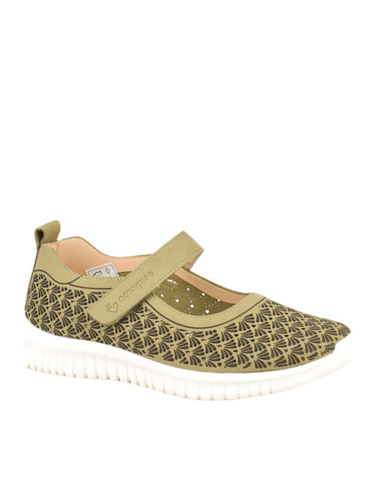 Amarpies Anatomic Women's Canvas Green Slip-Ons