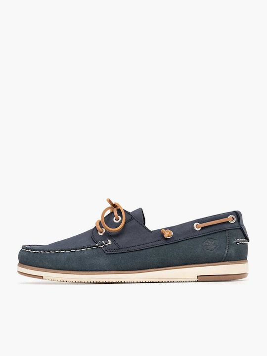 Leather Men's Boat Shoes in Blue Colour