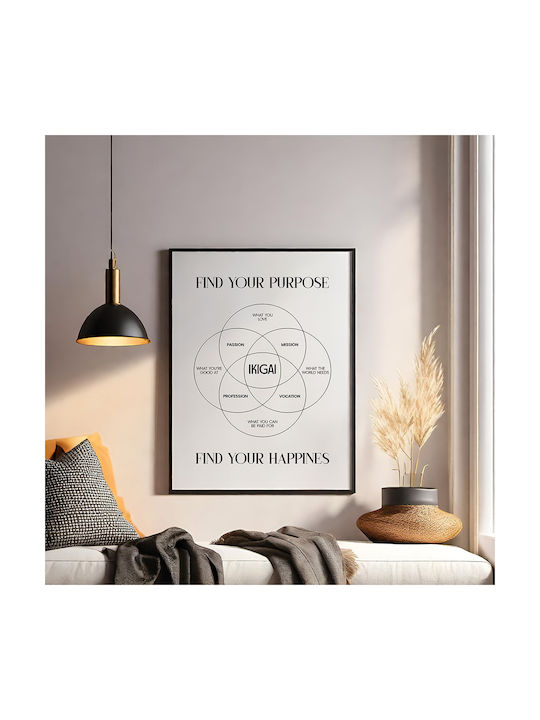 Quote Poster Ikigai Pq138 21cm X 30cm White Frame PVC