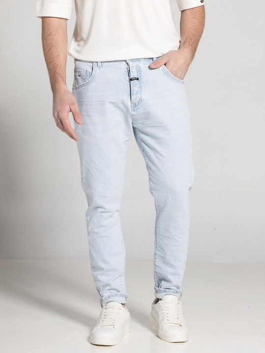 Ανδρικό Παντελόνι Τζιν με Regular Straight Εφαρμογή L.blue