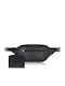 Men's Leather Belt Bum Bag Black