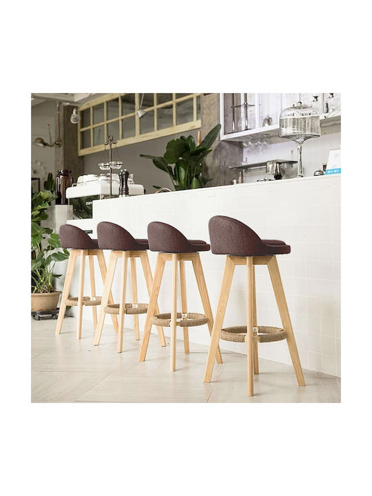 Loft Brauner Hölzener Barhocker mit Rückenlehne...