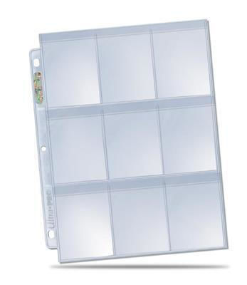 Ultra Pro Hologram Kartenseiten - Sicheres Platinum Kartenseiten 9-Fächer Standardgröße 100 Stück Transparente